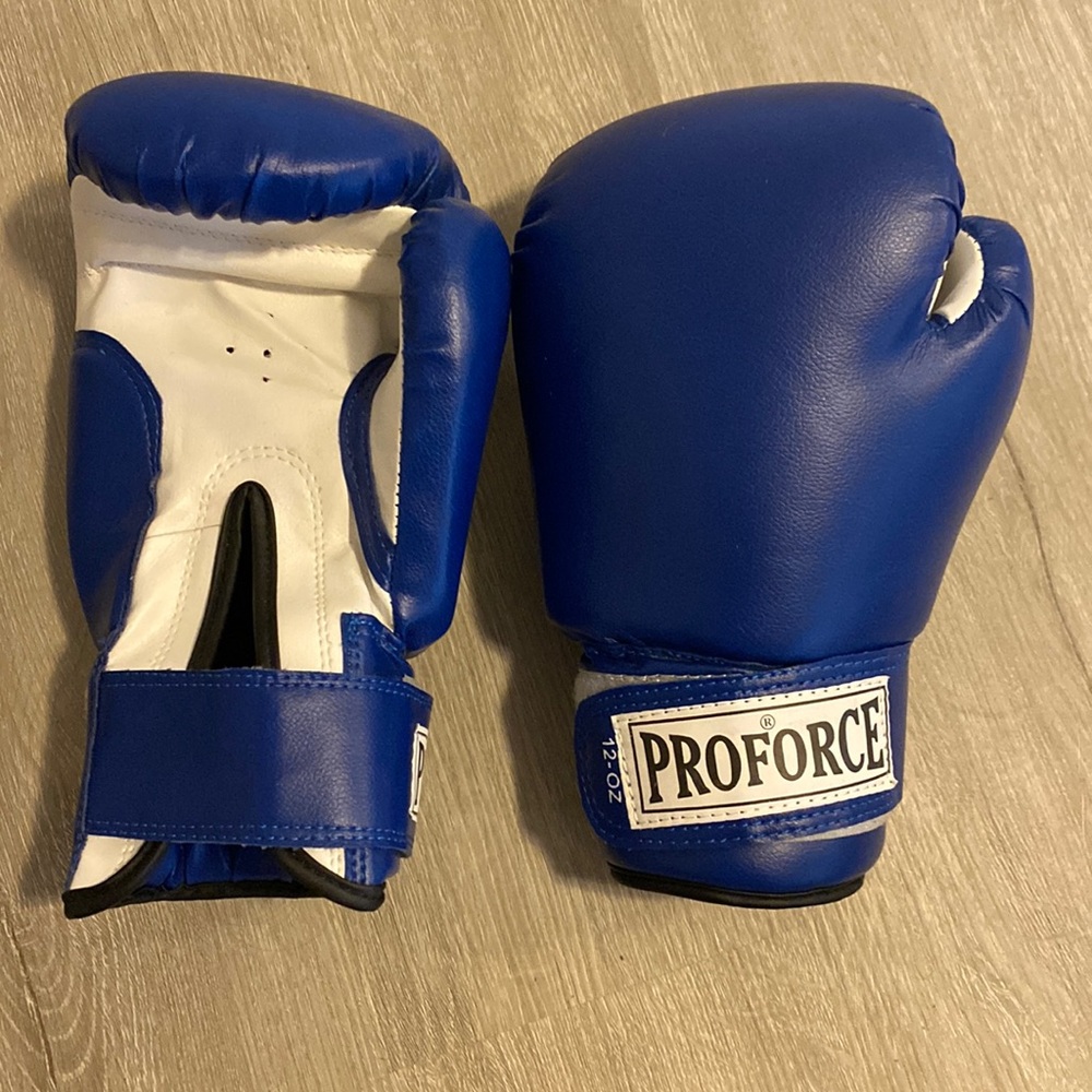 Proforce boxing gloves, 12oz, blue. Never used, excellent condition!